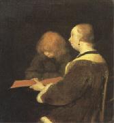 Gerard Ter Borch The Reading Lesson (mk05) oil painting on canvas